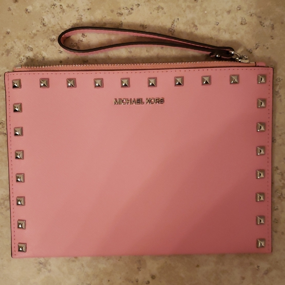 Michael Kors Pink Studded Wristlet